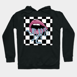 Bite snake on checker Hoodie